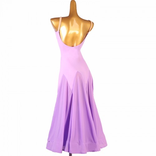 Lavender purple red black white pink pearls competition ballroom dance dresses for women girls waltz tango foxtrot smooth dance long gown for female